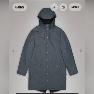 RAINS Long Jacket Medium Lagoon